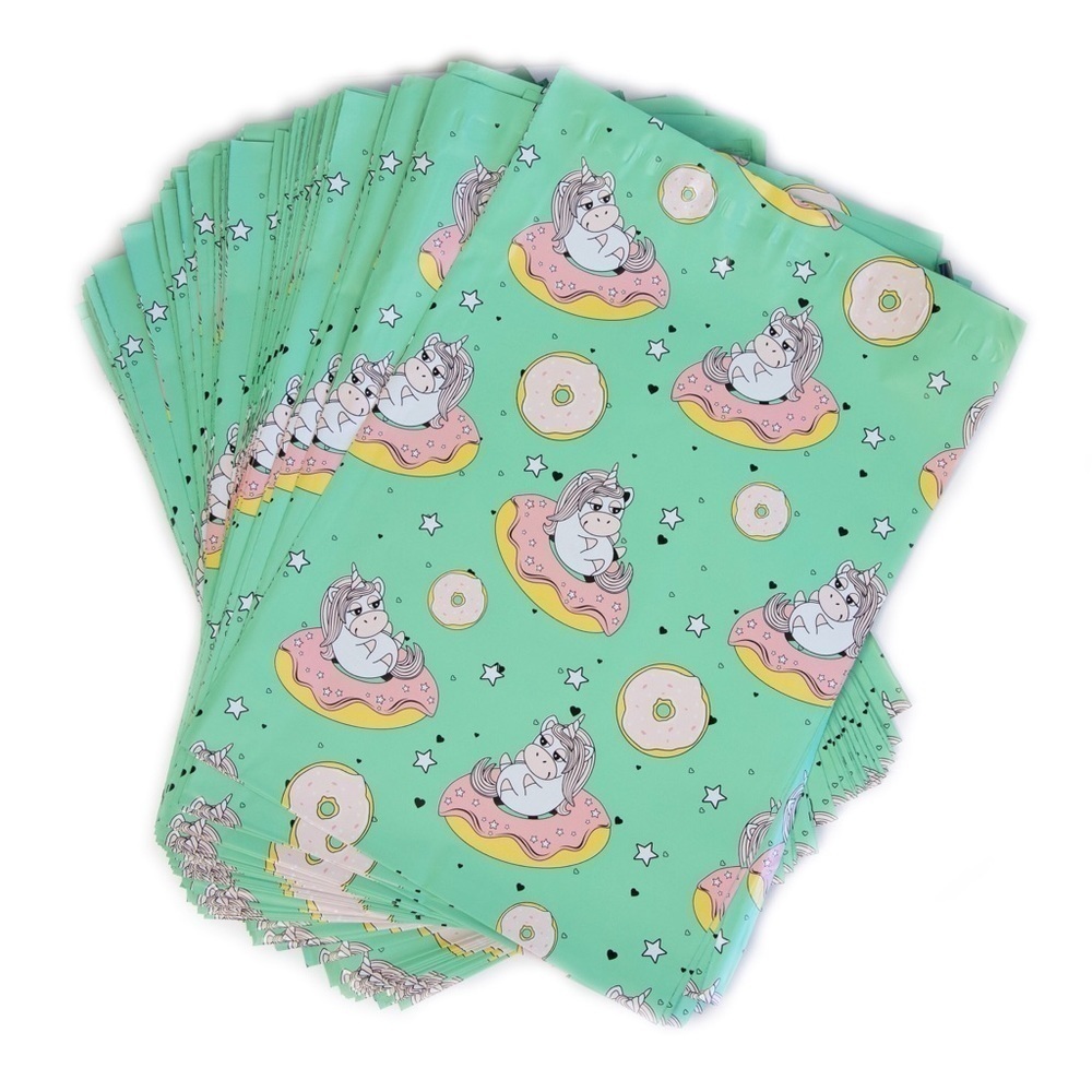 50 12x15 in large polymailer unicorn doughnut ship
